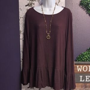 Elle Rich Plum Long Sleeve Top
